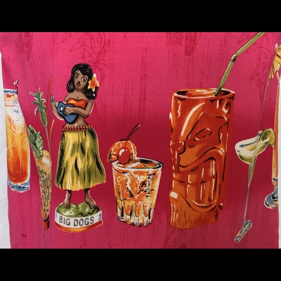 2 Vintage Big Dog Hawaiian Drinking Shirts Sz Med - Picture 9 of 16